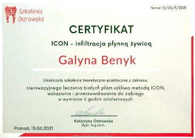 Galina Benyk – dyplom